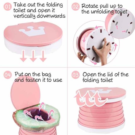 صندلی توالت تاشو و مسافرتی کودک طرح تاج