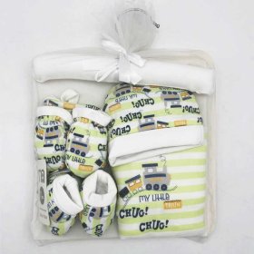 ست بیمارستانی نوزاد دختر و پسر مادرکر طرح لوکوموتیو سبز Mothercare