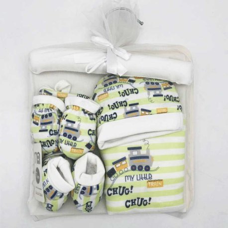 ست بیمارستانی نوزاد دختر و پسر مادرکر طرح لوکوموتیو سبز Mothercare