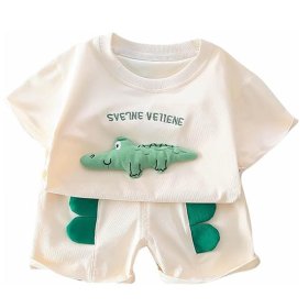 ست تیشرت و شلوارک کرم سایز 2XL بچگانه SNE7EN