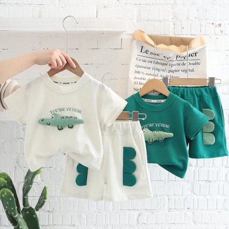 ست تیشرت و شلوارک کرم سایز 2XL بچگانه SNE7EN