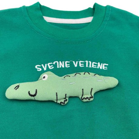 ست تیشرت و شلوارک طرح تمساح سبز بچگانه SNE7EN