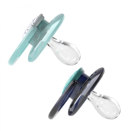 پستانک ارتودنسی بادامی 6-18 ماه سبز و سرمه‌ای دکتر براون Dr browns