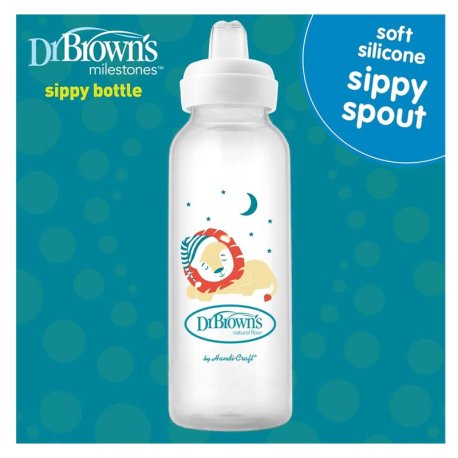 لیوان 250 میل دوکاره باریک طرح شیر دکتر براون Dr Browns