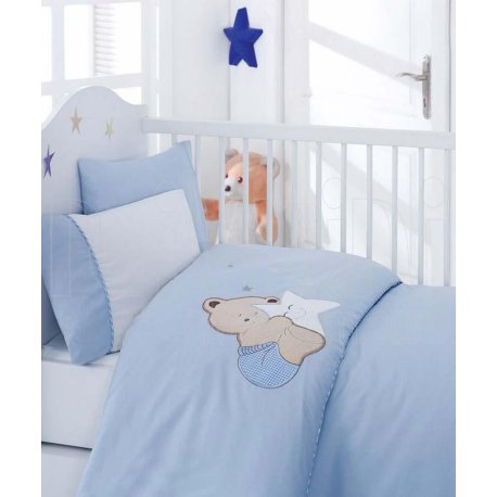 ست ملحفه نوزادی دوخت دار لوکس خرس آبی کاتن باکس Cotton box Boo Boo - 1