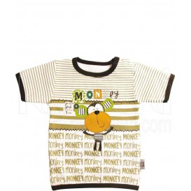 تی شرت آستین کوتاه پسرانه طرح میمون تاپ لاین Topline - 1