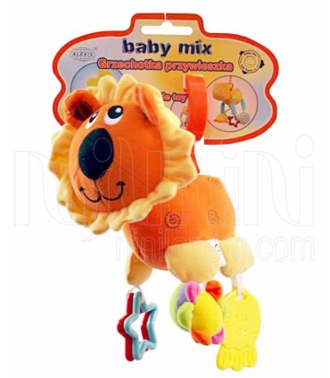 جغجغه و دندانگیر عروسکی پولیشی شیر نارنچی بی بی میکس Baby Mix - 1