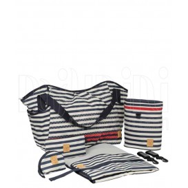 ساک لوازم مادر و نوزاد مدل striped zigzag navyبرند لیسیگ LAESSIG - 1