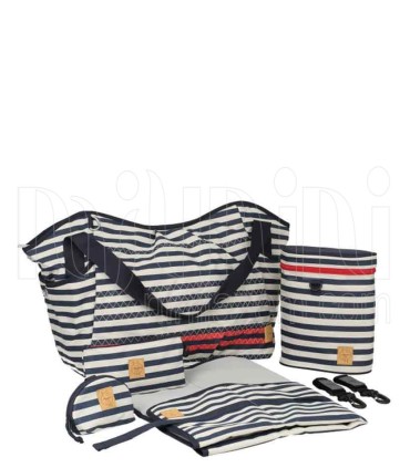 ساک لوازم مادر و نوزاد مدل striped zigzag navyبرند لیسیگ LAESSIG - 1