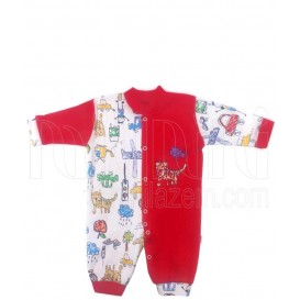 لباس سرهمی نوزادی مداد رنگی قرمز لیدولند - 1