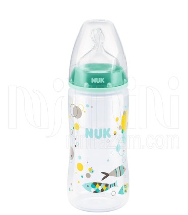 شیشه شیر طلقی 300 میل First choice طرح ماهی ناک NUK - 1