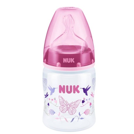 شیشه شیر طلقی First choice طرح پروانه و گل NUK - 1