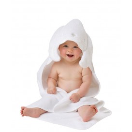 حوله نوزاد کلاه دار عروسکی خرگوش سفید پلی گرو Playgro