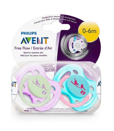 پستانک 2 تایی 0 تا 6 ماه مدل پرنده فیلیپس اونت Philips Avent