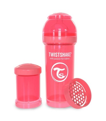 شیشه شیر نوزاد توییست شیک طلقی 260 میل قرمز Twistshake