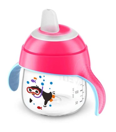 لیوان سوپاپدار 200 میل پنگوئن صورتی فیلیپس اونت Philips Avent - 2