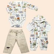 لباس نوزاد به آوران طرح هاوایی